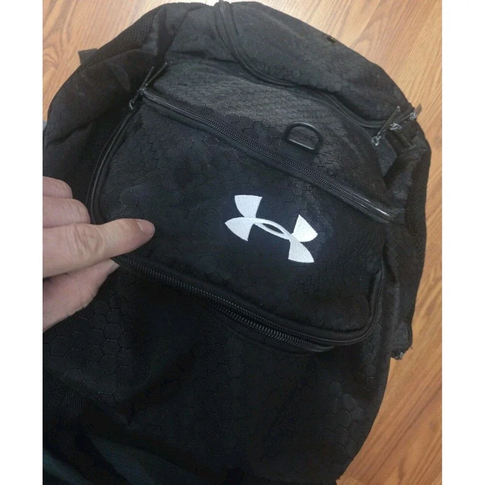 Under Armour Black Hexagon Honeycomb Backpack Sport Gym School Bag